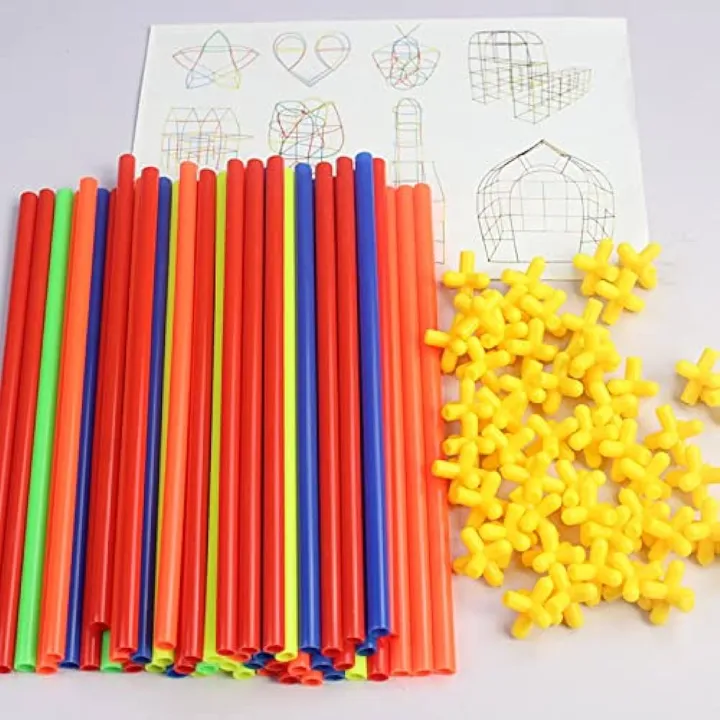 Straw Stick Building Block Educational Toy For Kids 160 Pcs