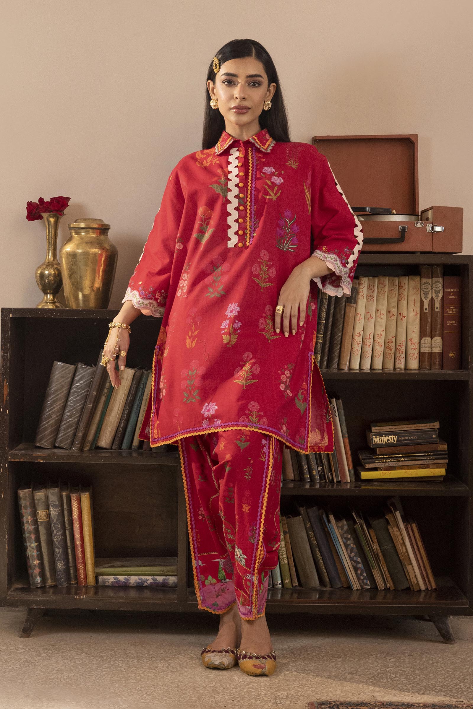 Sana Safinaz-Unstitched 2 Piece Lawn Suit-H263-003B-2AC-Mahay Summer Vol 3-Dress For girls