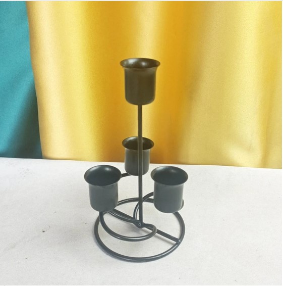 Long Candle Holder 4 Arms Iron Art Candlestick Display Stand Wedding Party Decor