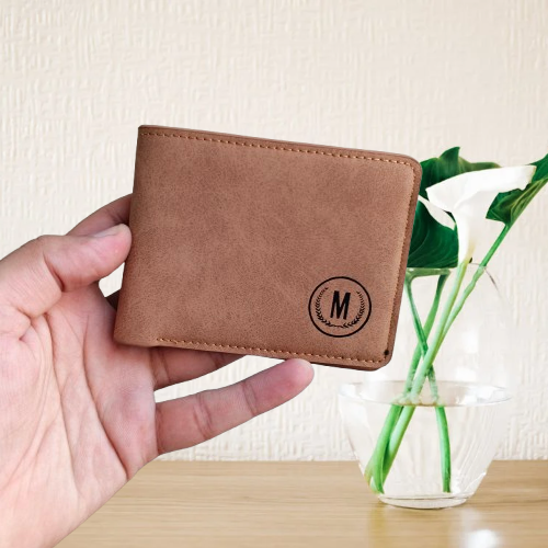 M PU Leather Short Horizontal Wallet Cardholder for Men