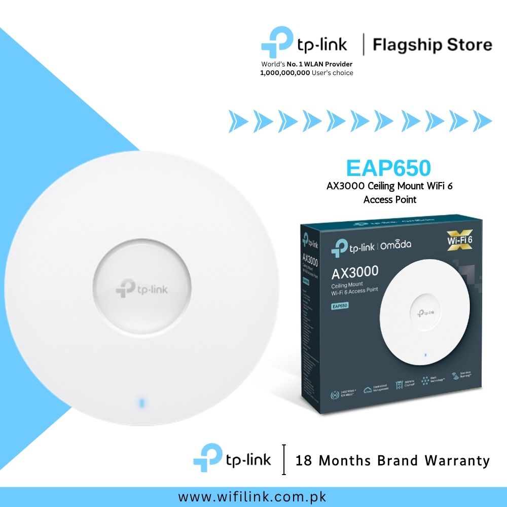 TP-Link WiFi 6 Access Point Ceiling Mount EAP650 AX3000 Ceiling Mount WiFi 6 Access Point - 18 Months Brand Warranty