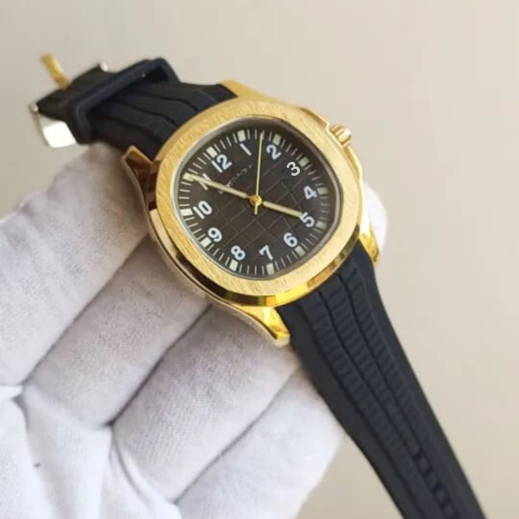 Nautilus Square Dial Watch for Men Boys| Premium Ruber Strap Latest Design Square Dial Wristwatch
