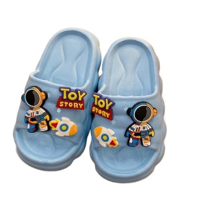 Kids Cartoon Astronaut EVA Slide Slippers – Soft Anti-Slip Blue Sandals