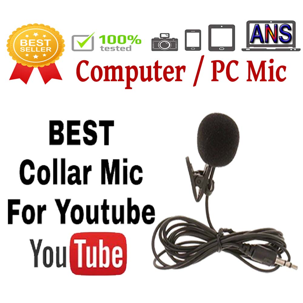 1.5m Cable Professional Computer/Laptop Clip-On Lavalier Microphone for Podcasting, Gaming, k8 wireless microphone  Lectures, YouTube Content Creators