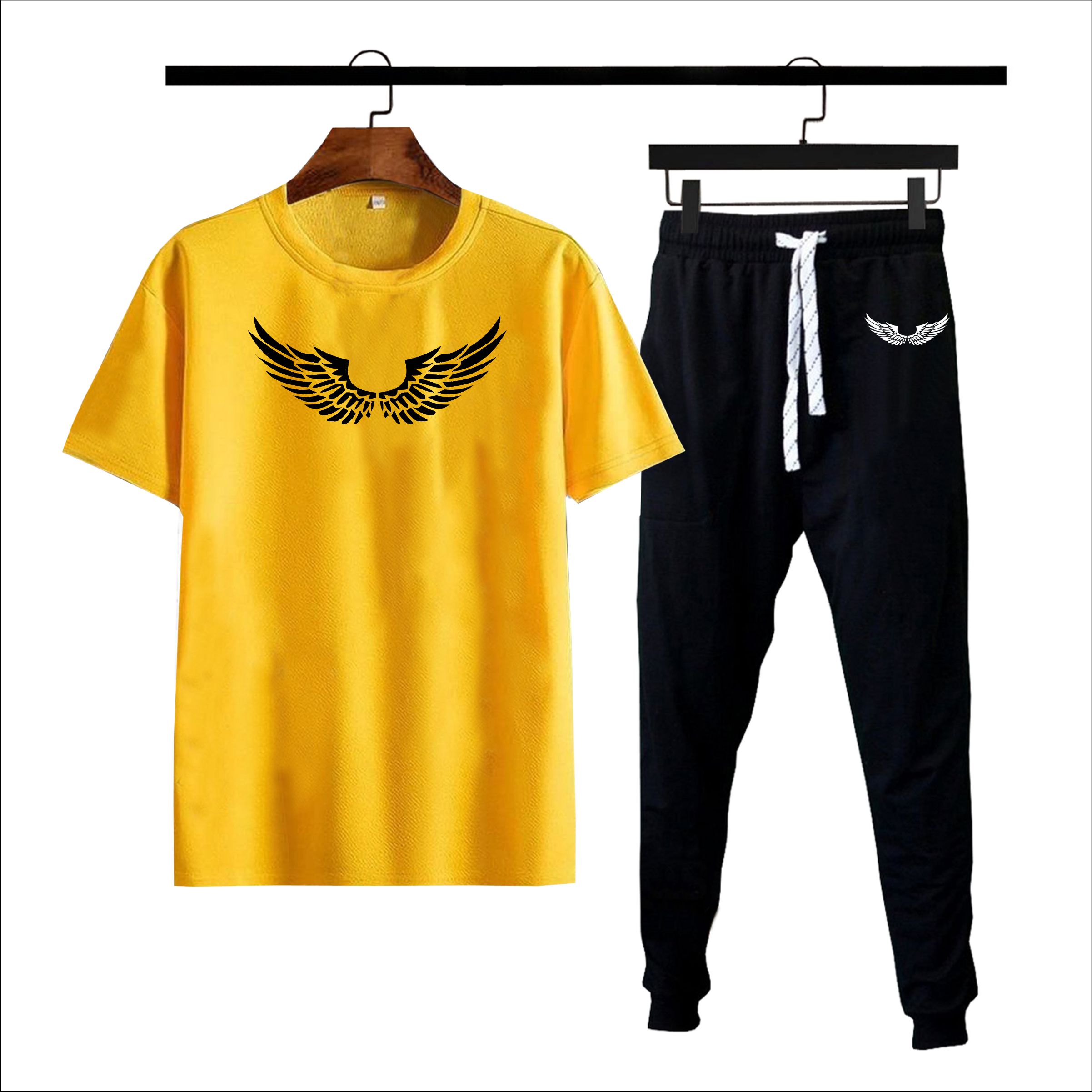 Wings printed summer tracksuit soft & comfortable fabric Tshirt + Trouser for men and boys