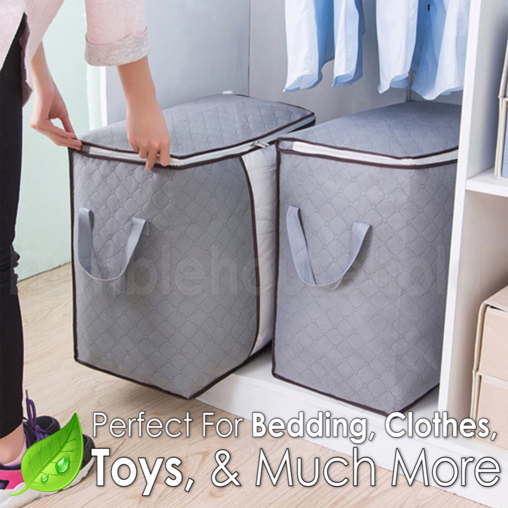 4 Pack Large Capacity Clothes Storage Bag Solution Organizer Foldable Duvet Antimold Closet