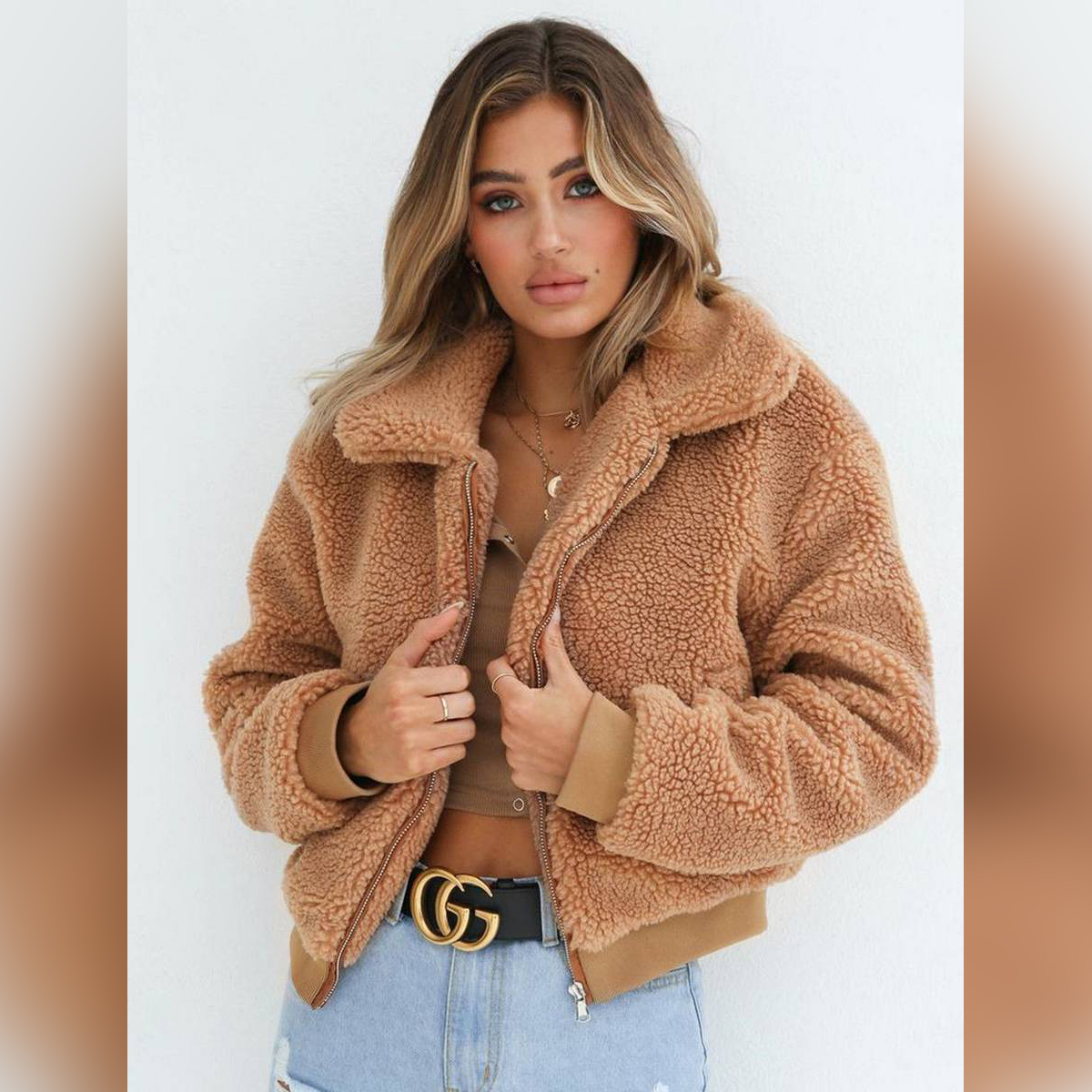 Jacket Zip Up Oversize Outwear Coats 