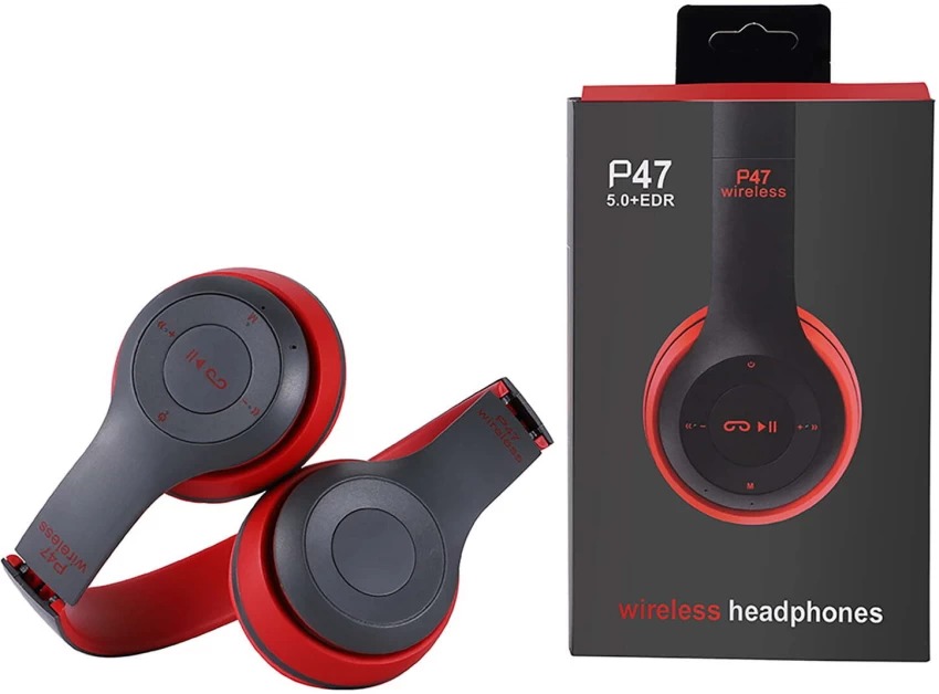 P47 Wireless Headset Bluetooth Foldable Headphone (Connect with All Smart Cell Phones / Laptops / Computer Systems).