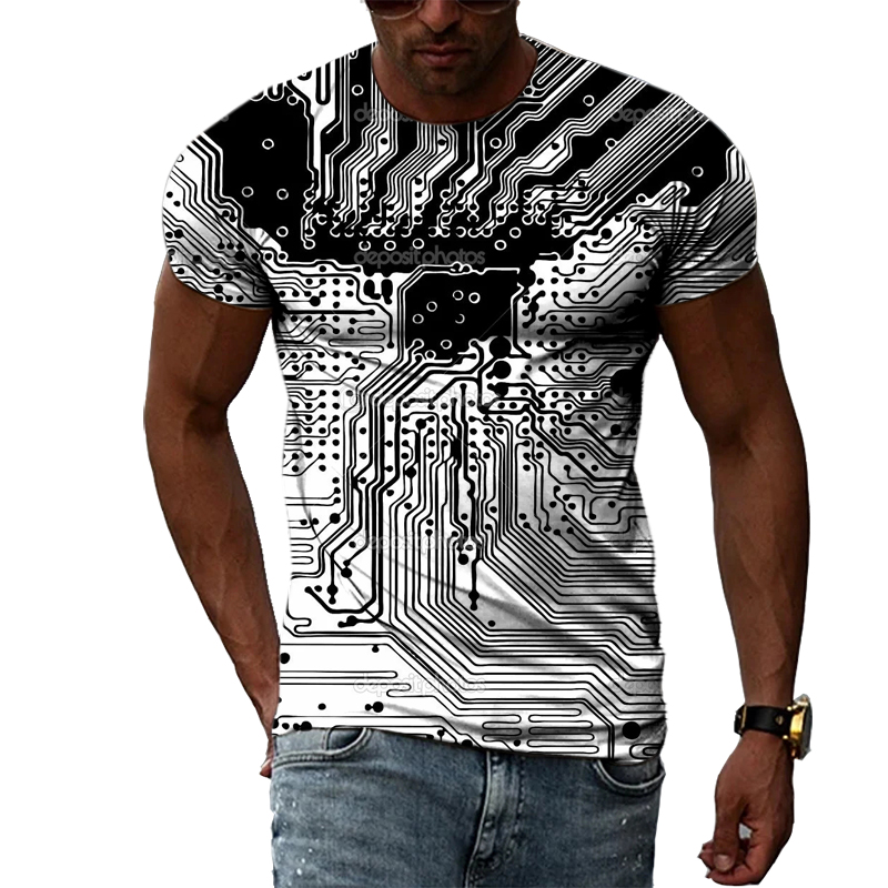 Summer 3D Printed Electronic Chip Men's 