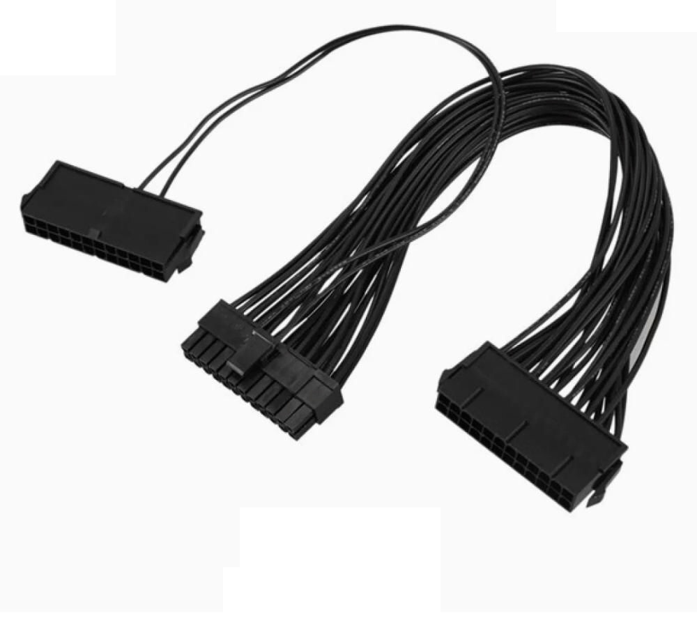 24 Pin Supply Extension Cable Dual PSU Mining Cables for Computer Adapter Cable for BTC Riser Miner