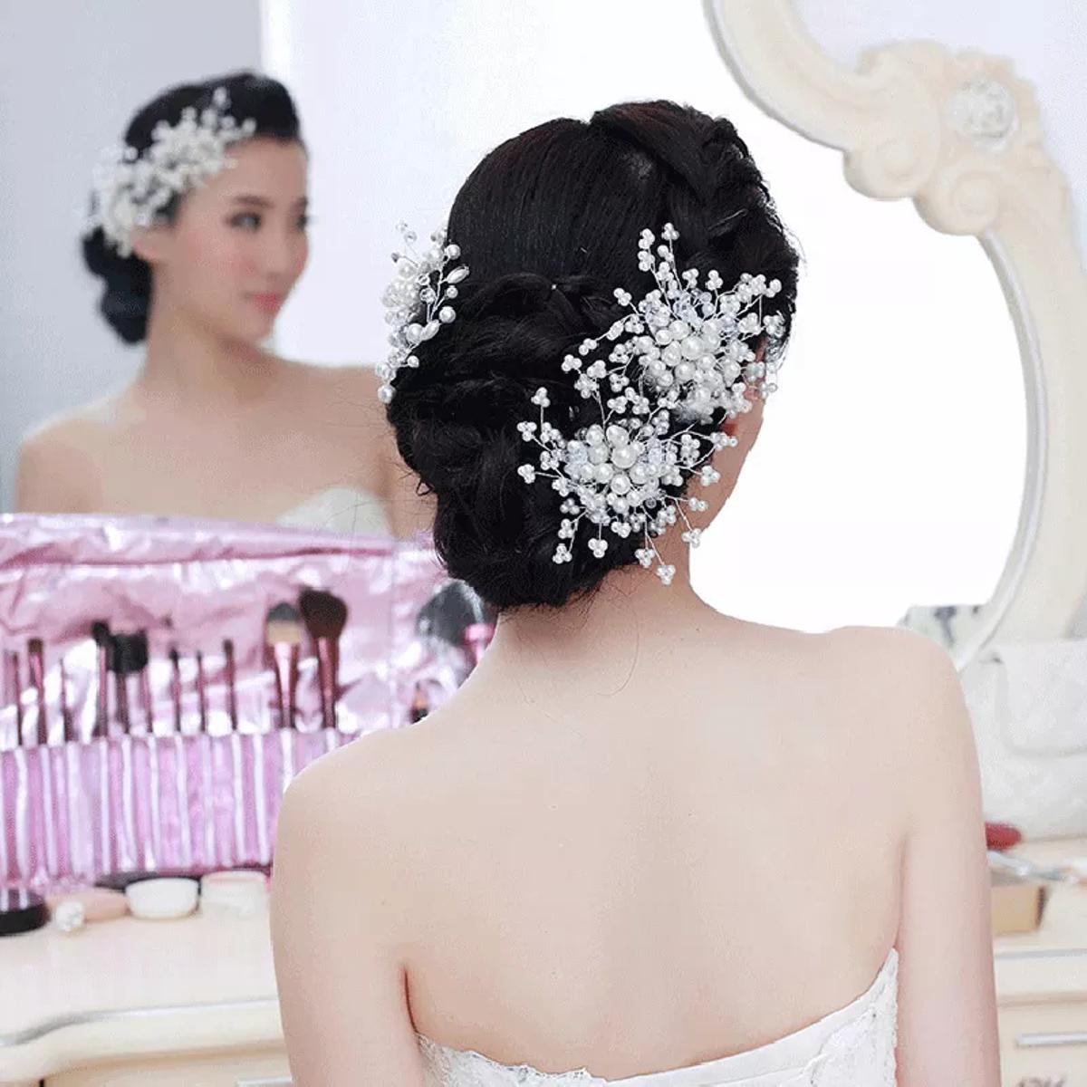 Wedding Hair Accessories Pearl Hairpins Bridal Hair Sticks flower hair pin hair comb hair jewelry