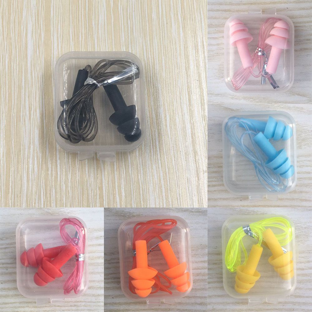 Ear Plug With Rope Water Sports Rope Soft Silicone Ear Plugs Swimming Ears Protector ...
