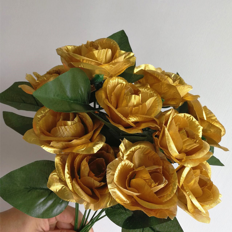 Artificial Rose Bunch Flower silk flower decor home ornaments decorative for wedding party flowers