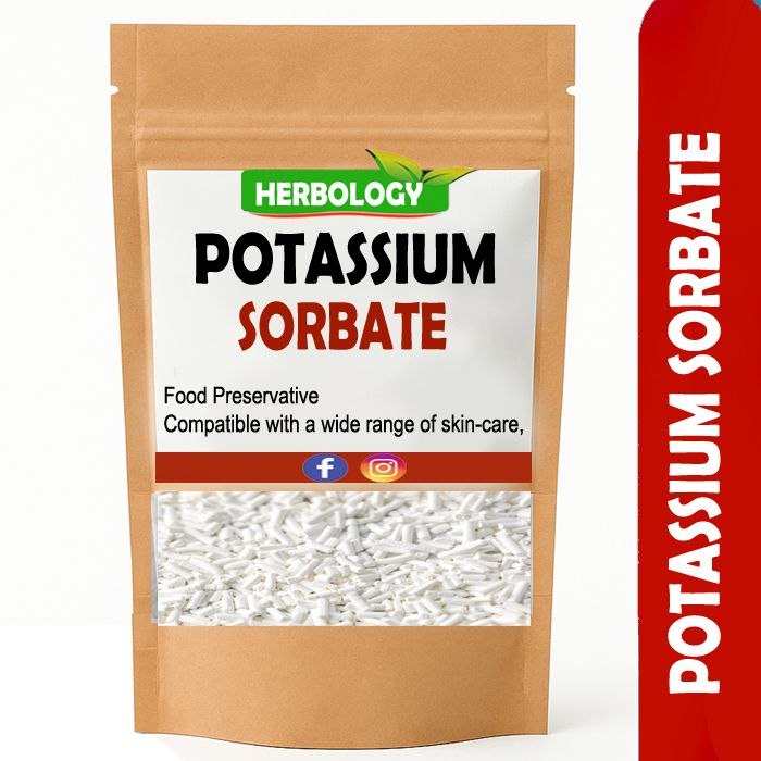 Herbology Potassium Sorbate Preservative for DIY Skincare & Haircare - Shelf-Life Enhancer for Food & Personal Care