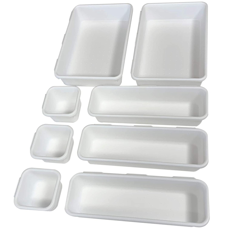 Drawer Organizer (8 PCS) Interlocking Desk Organizer Tray Drawer