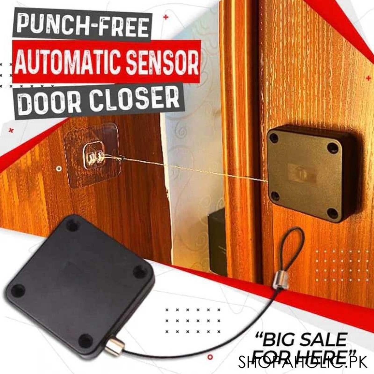 Portable Automatic Stainless Steel Door Closer Multifunctional Punch-Free Sensor Door Closer with Drawstring