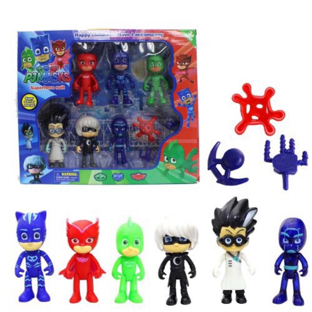 PJ Masks 6 Action Figures and Accessories Set