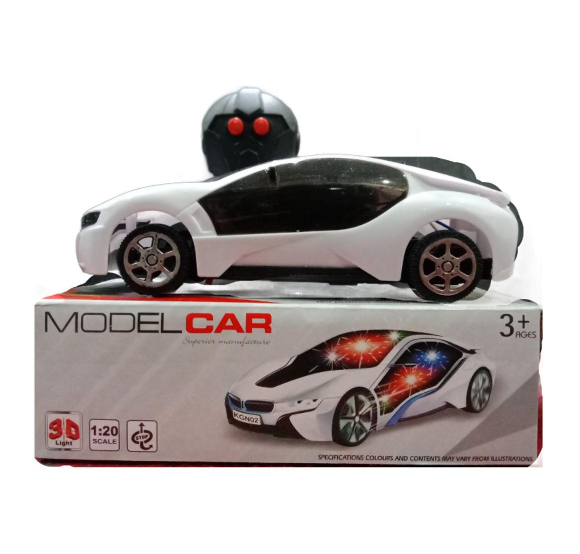 Remote Controlled Fast Modern Car 3D Light for Kids (Multi Colors)