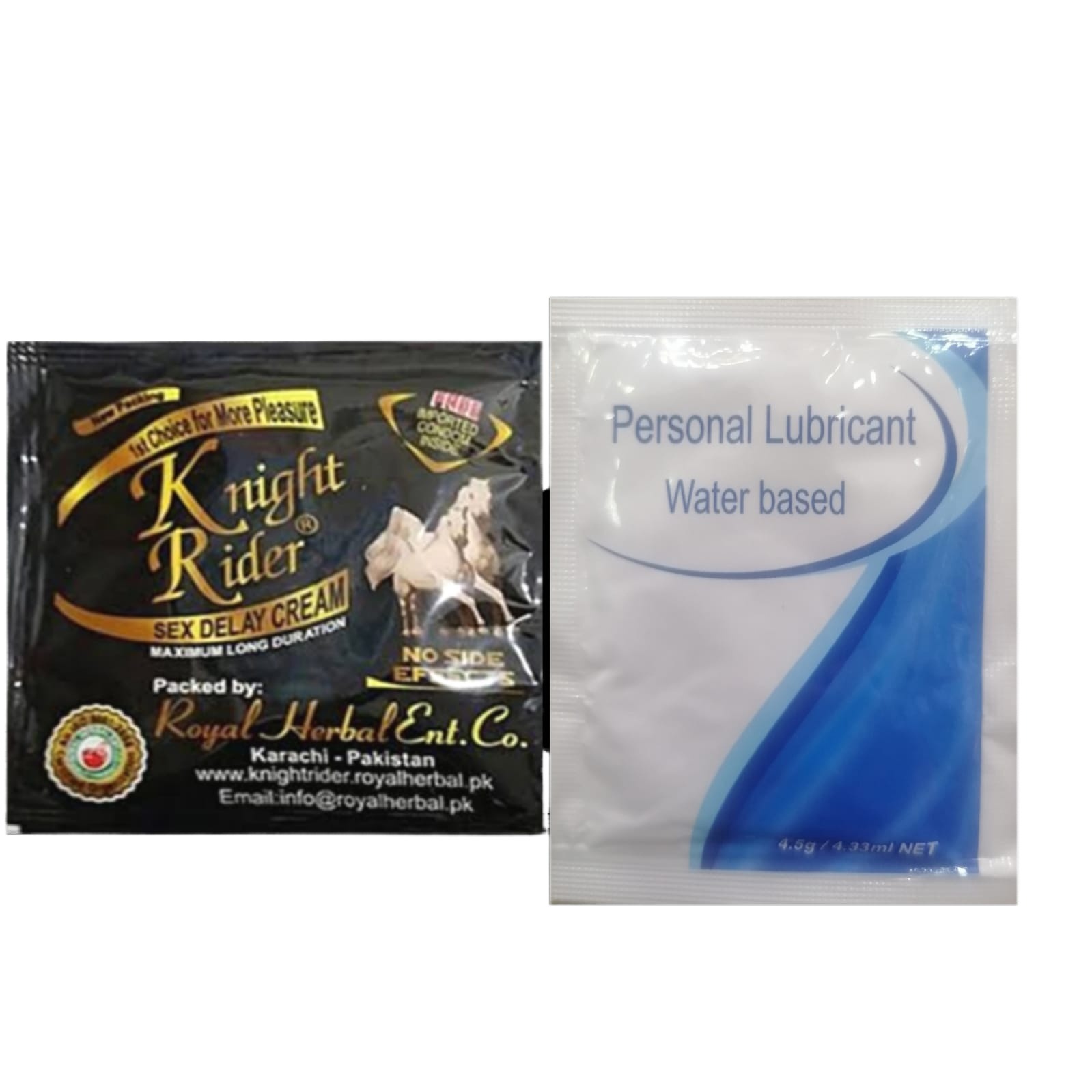 Knight Rider Pack Of 2 Extra Timing Condoms Black WITH LUBRICANT