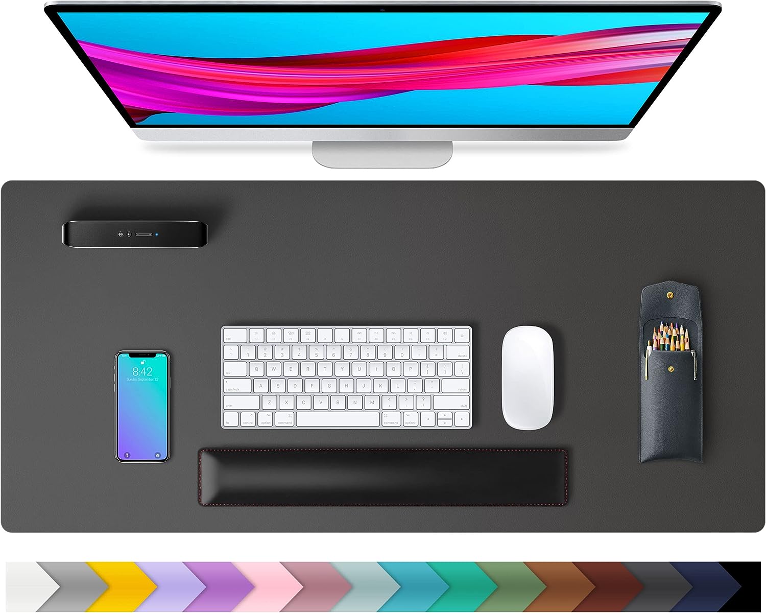 SIXZO PU Leather Desk Pad Leather Sheet, Laptop Mousepad, Keyboard Gaming Mouse Pad Mouse, Office Table Mat, Water Proof Laptop Desk Matt single Sided Luxury Sheet