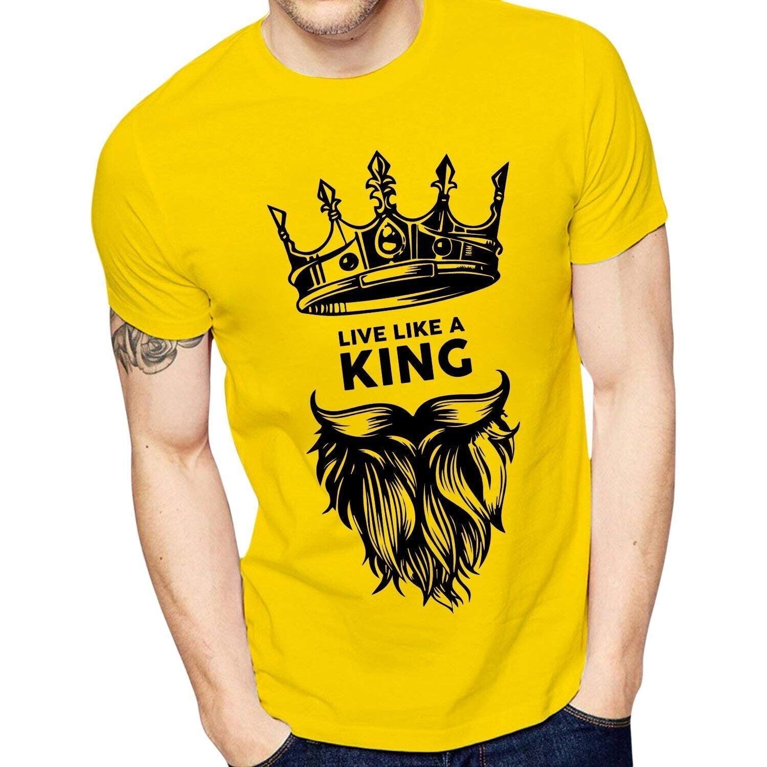 Live Like A King Print T shirt For man Round neck TShirt Summer Wear Half Sleeves T-Shirt