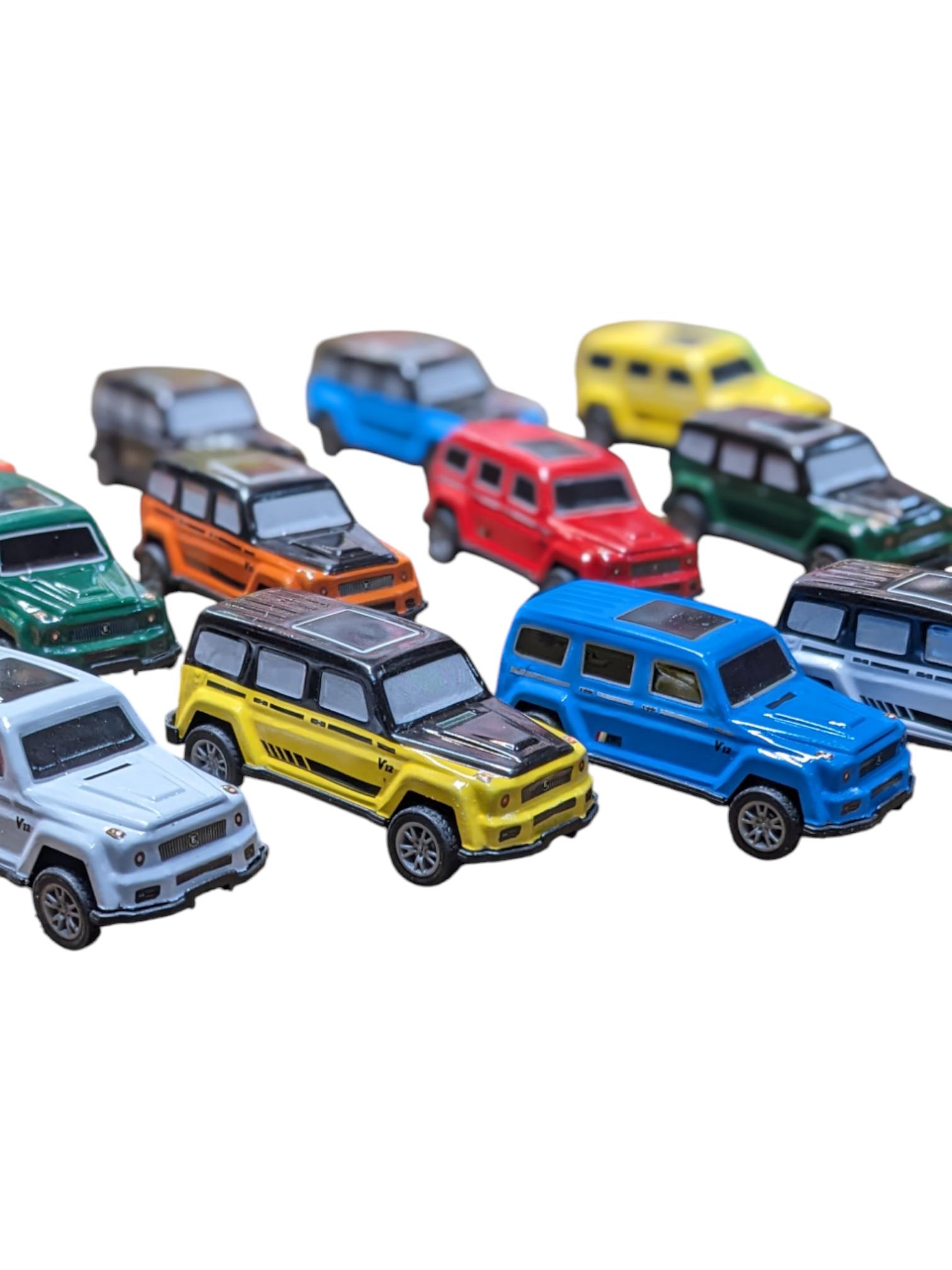 Pack of 12 Mercedes Benz AMG Tin Metal Body Car Jeep Pull Back Die Cast Model Mercedes Benz G Class Wagon Toy Car For Kids 1'64 Scale High Quality Car Diecast Metal Cars Toys Vehicles For Kid, Metal Auto Racing Cars Children Toys Gifts
