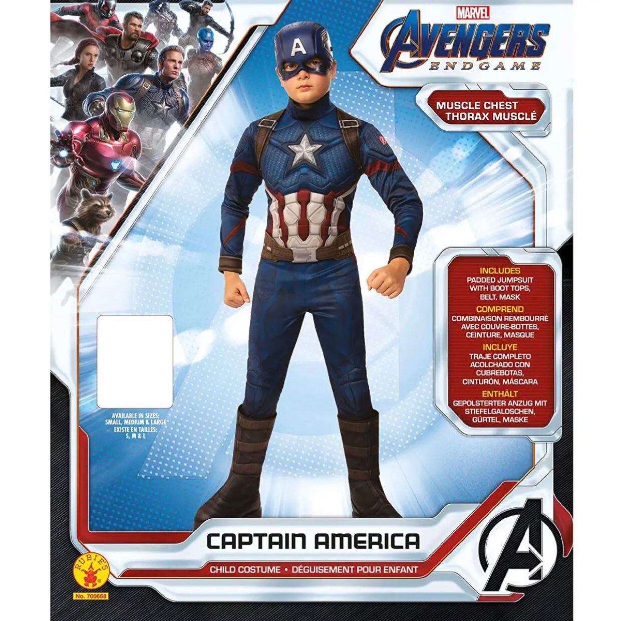 CAPTAIN AMERICA 3D MUSCLE COSTUME FOR KIDS WITH  MASK 4 to 10 years