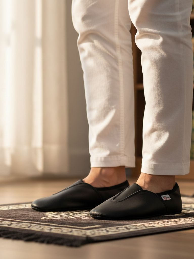 Halal Cow Leather Socks Mozay For Men's Women's Hajj & Umrah Slipper - Premium Khuffain for Wudu & Winter