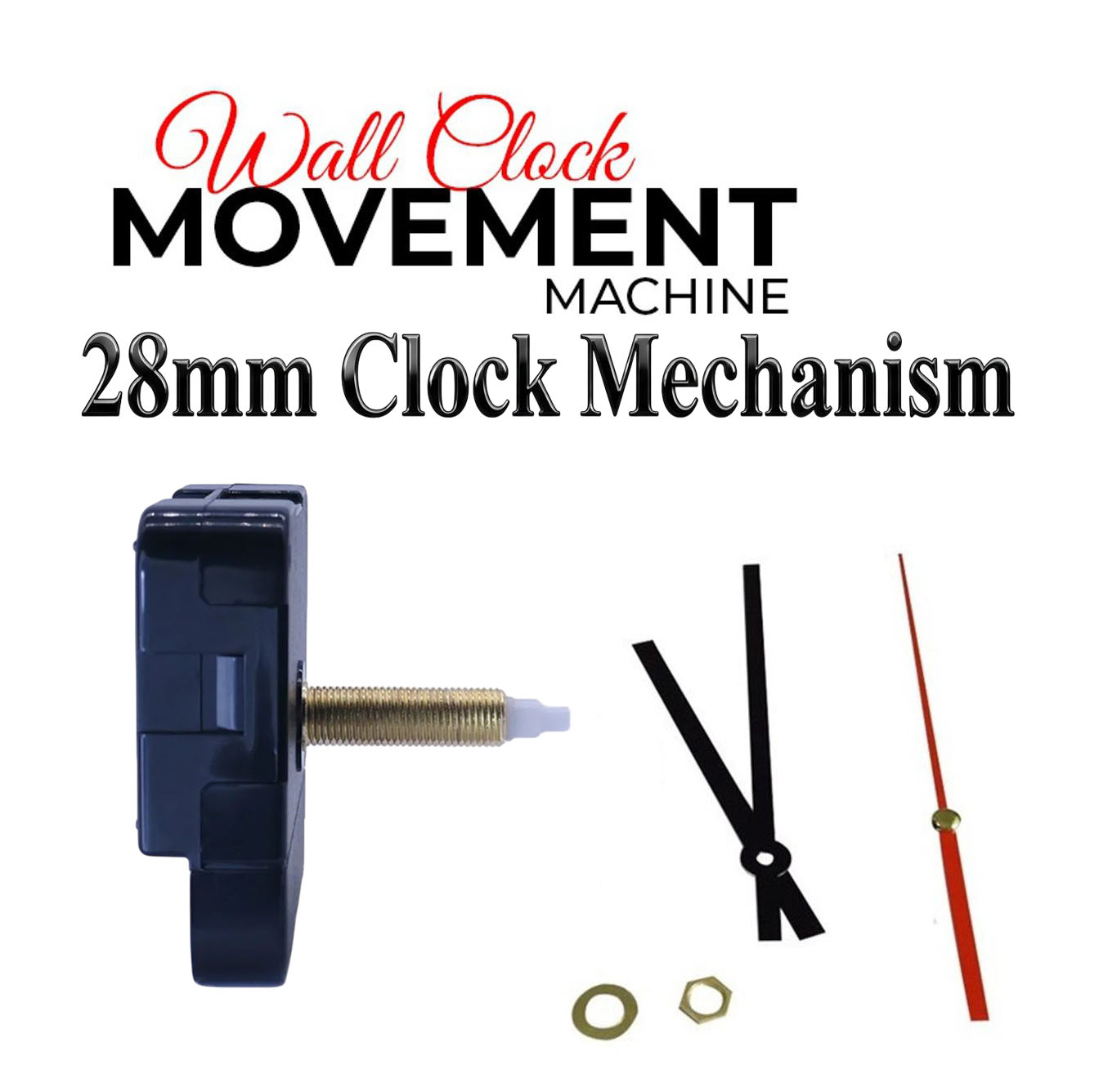 28mm Long Shaft Quartz Clock Movement Mechanism Clock Repair Kit Clock Mechanism Replacement DIY Motor Clock Accessories