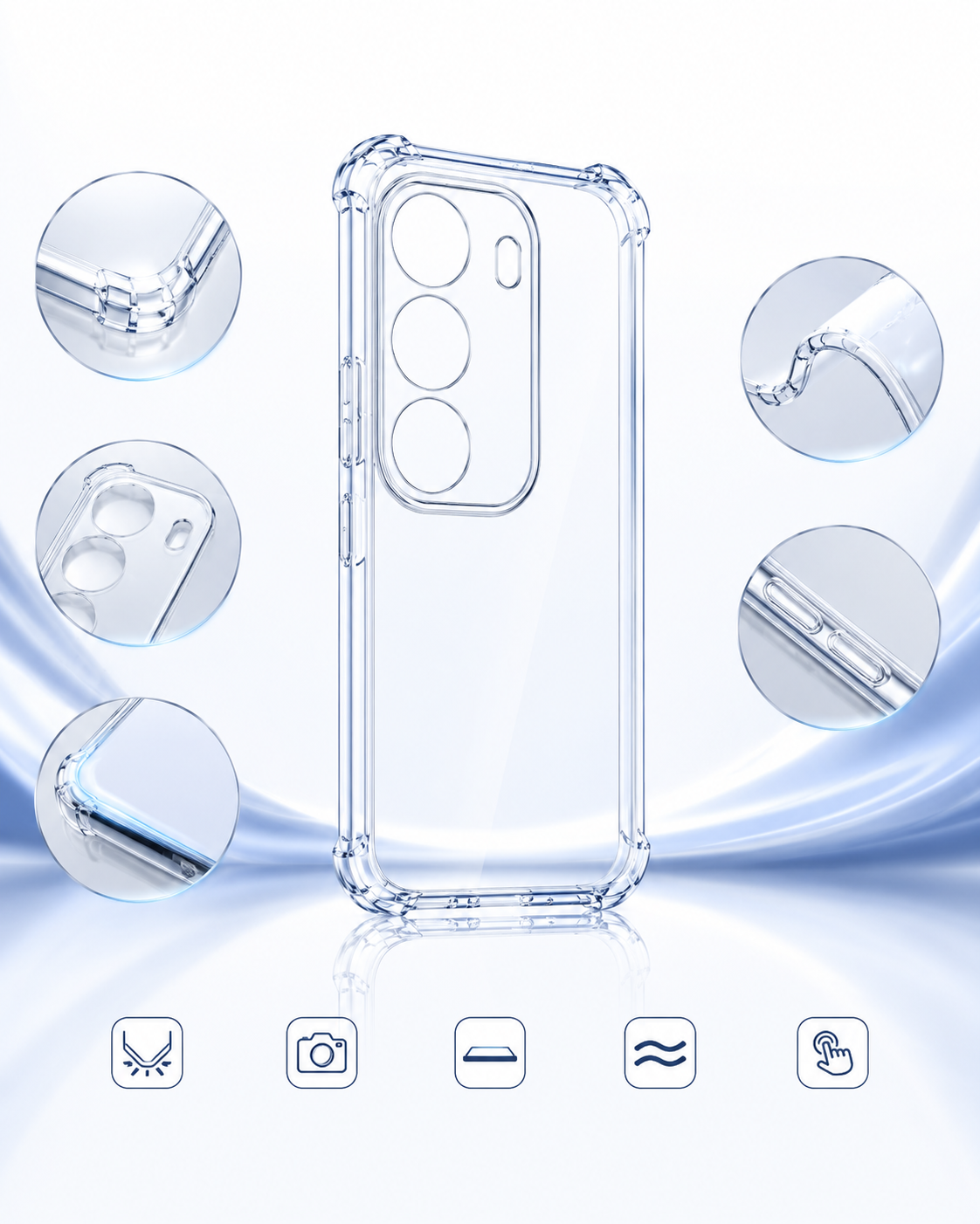 Transparent TPU Case for Realme C100i | Crystal Clear Shockproof Soft Back Cover | Air Cushion Corners | Camera & Screen Protection