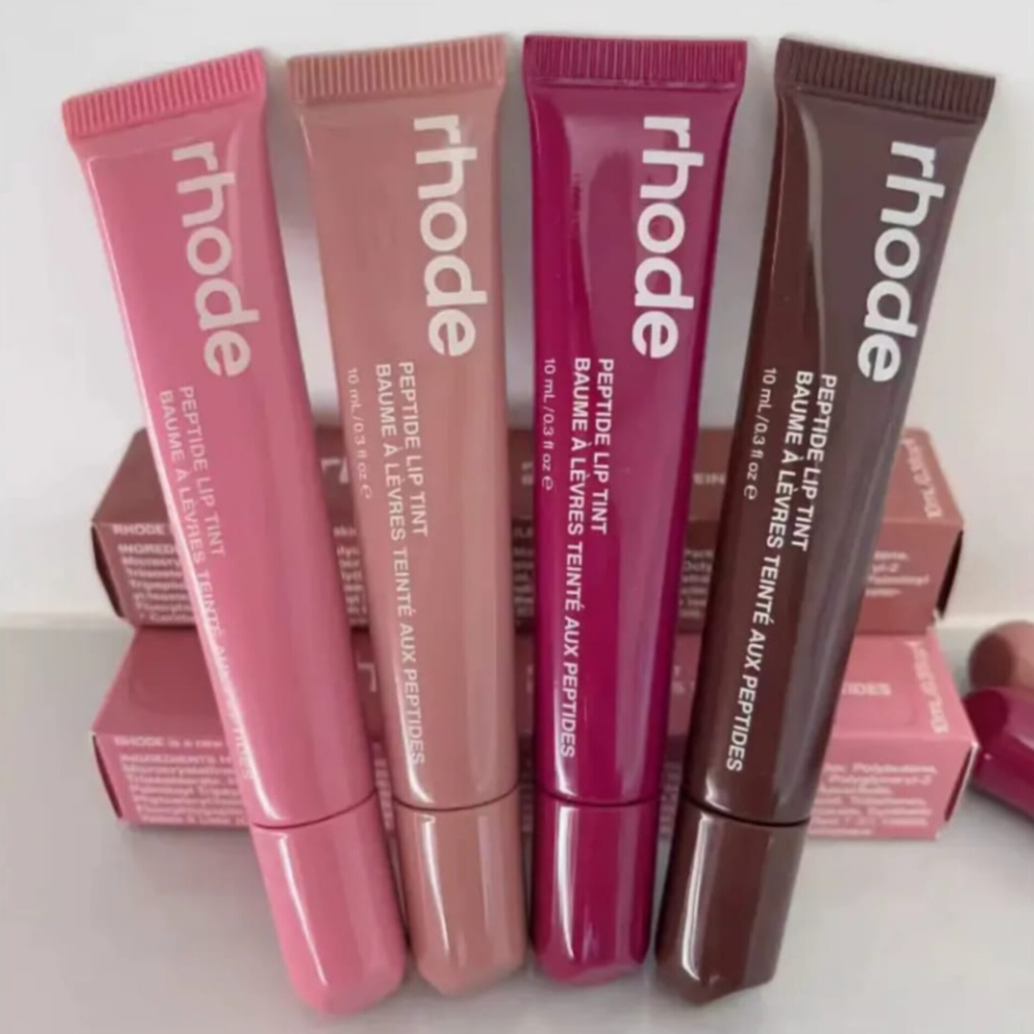 Rhode LipTint Peptide Finest Dupe | Long Lasting Non-Stick Lip Plumper Shea Butter Lip Gloss | Velvet Mirror Finish Orignal Lip Tint Set | Moisturizing Hydrating Lipstick,Lip Oil,Lip Balm | Tint For Lips & Cheeks All-in-One Lip Care Makeup ( 8 Shades )