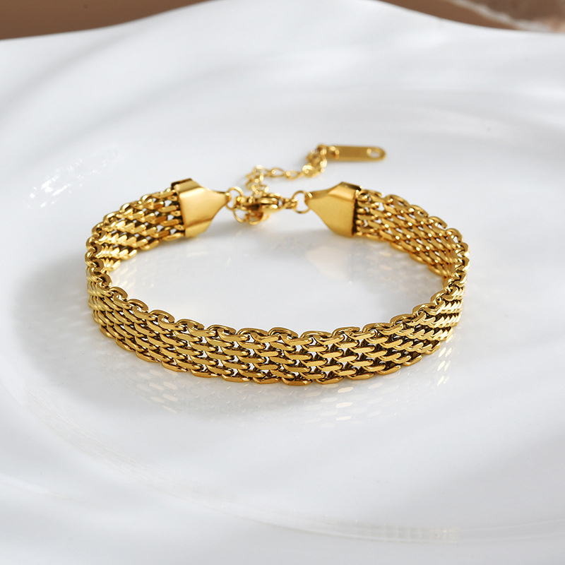 Titanium Steel Watch Belt Stacking Bracelet Necklace For Women Occident Metal Texture Bracelet