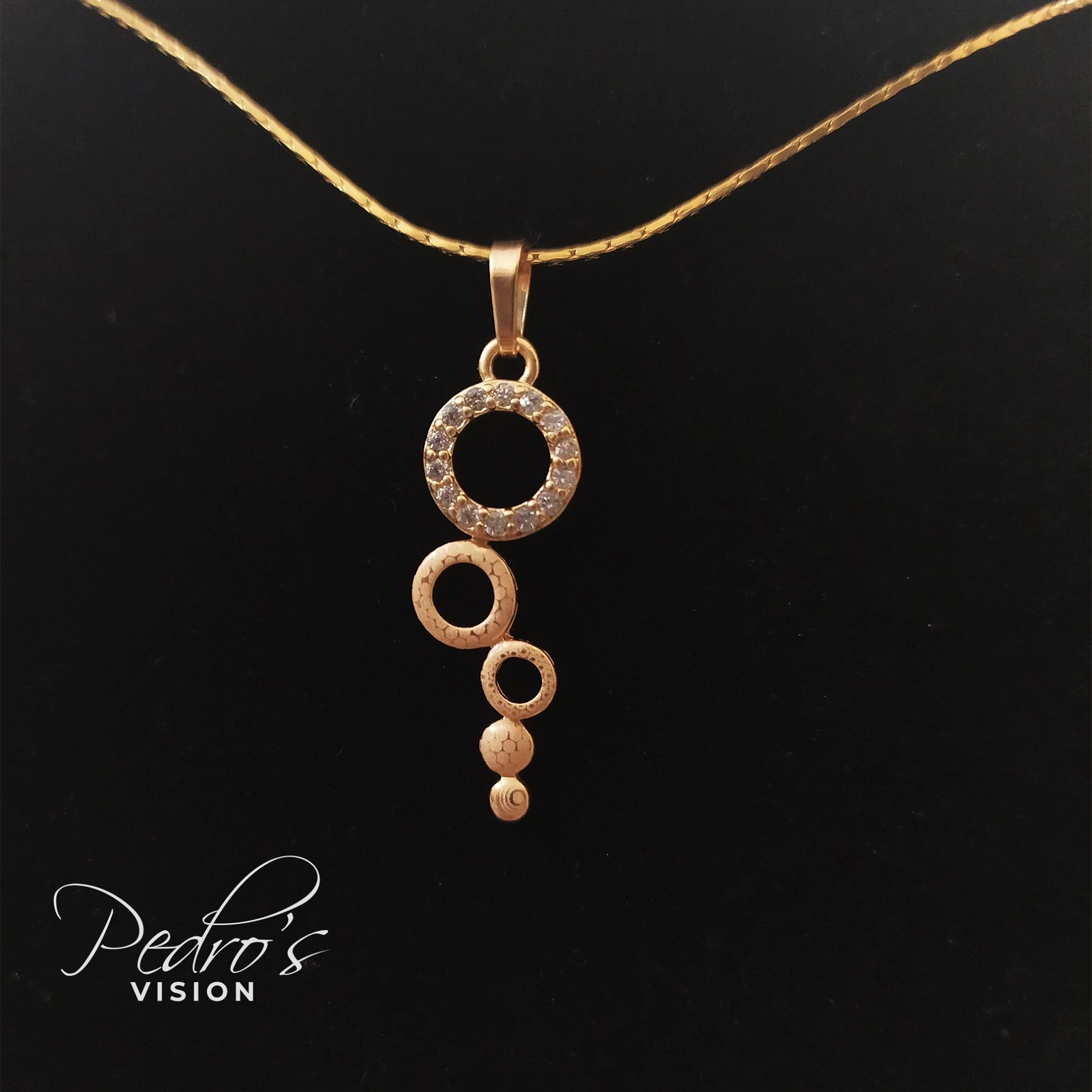 Rose Gold Circles Zircon Embedded 