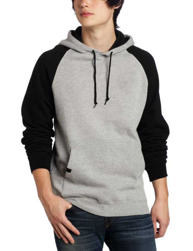 Custom Royal Gray Raglan Sleeves Two Tone Full-Snap Button Hoodie main image 0