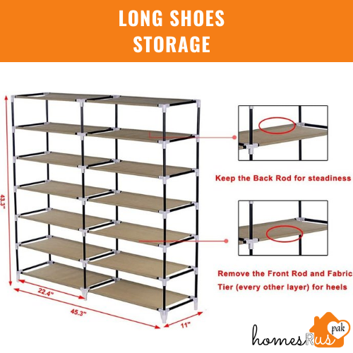 36 Pairs Shoe Rack Double Row Shoe Tower 6x2 Tier Portable Shoe