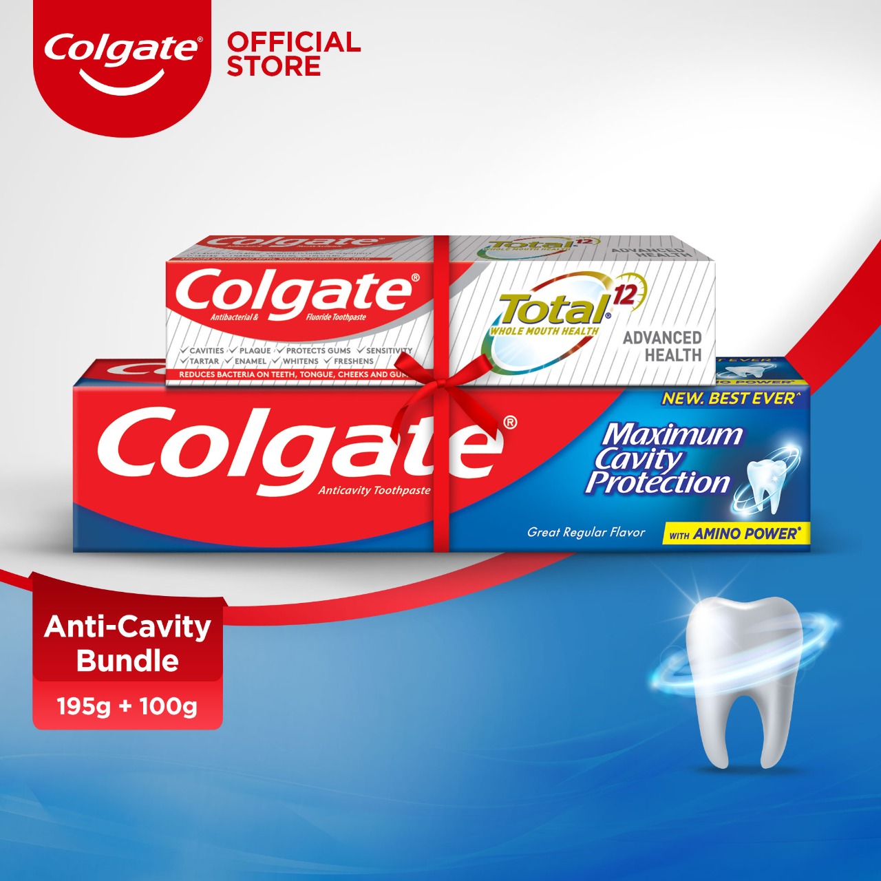 Anti-cavity Bundle - Colgate Maximum Cavity Protection 195g + Total Advanced Health Toothpaste 100g