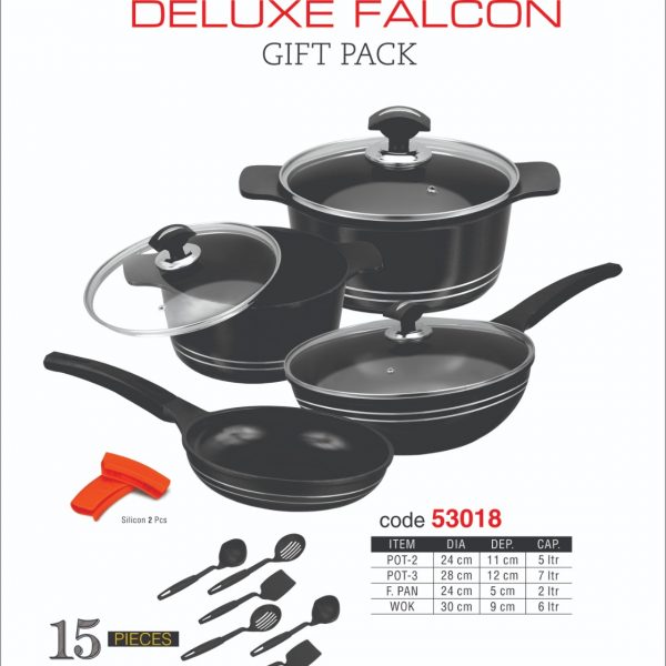 Deluxe Supreme Cookware Set With PTF Non Stick Coating 15 Pcs Daraz.pk