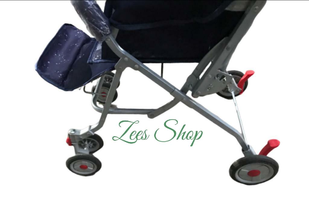 Alloy Foldable Baby Stroller Pram For Newborn  Blue color with  6 Rubber Tyres