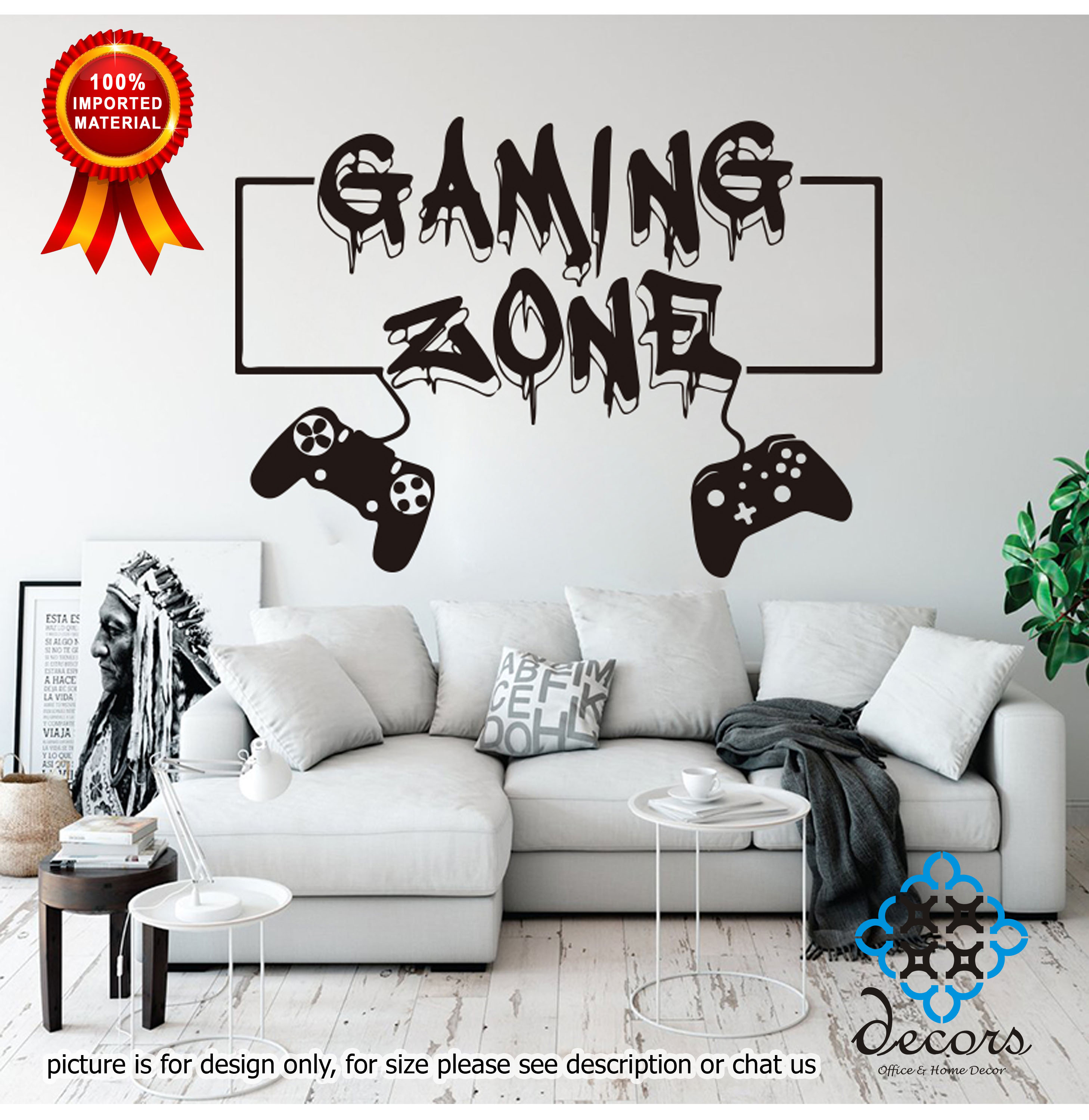 decors wall sticker gaming zone hardcore gamer game on vinyl 1 x 1 Feet pvc  decals decor for bad room home office School decoration: Buy Online at Best  Prices in Pakistan 