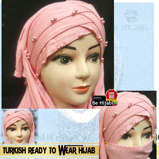Baby Pink Pearl Ready To Wear Hijab 