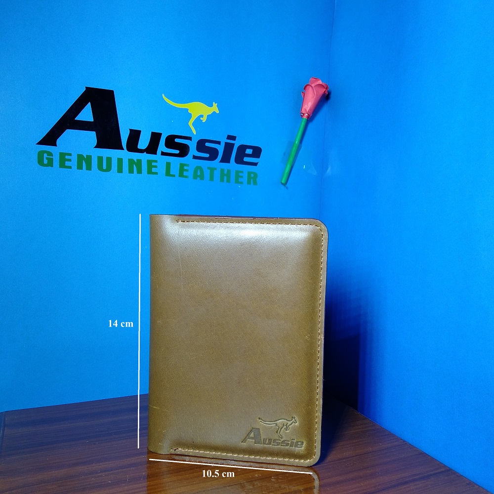 Genuine Leather Passport Cover Brown