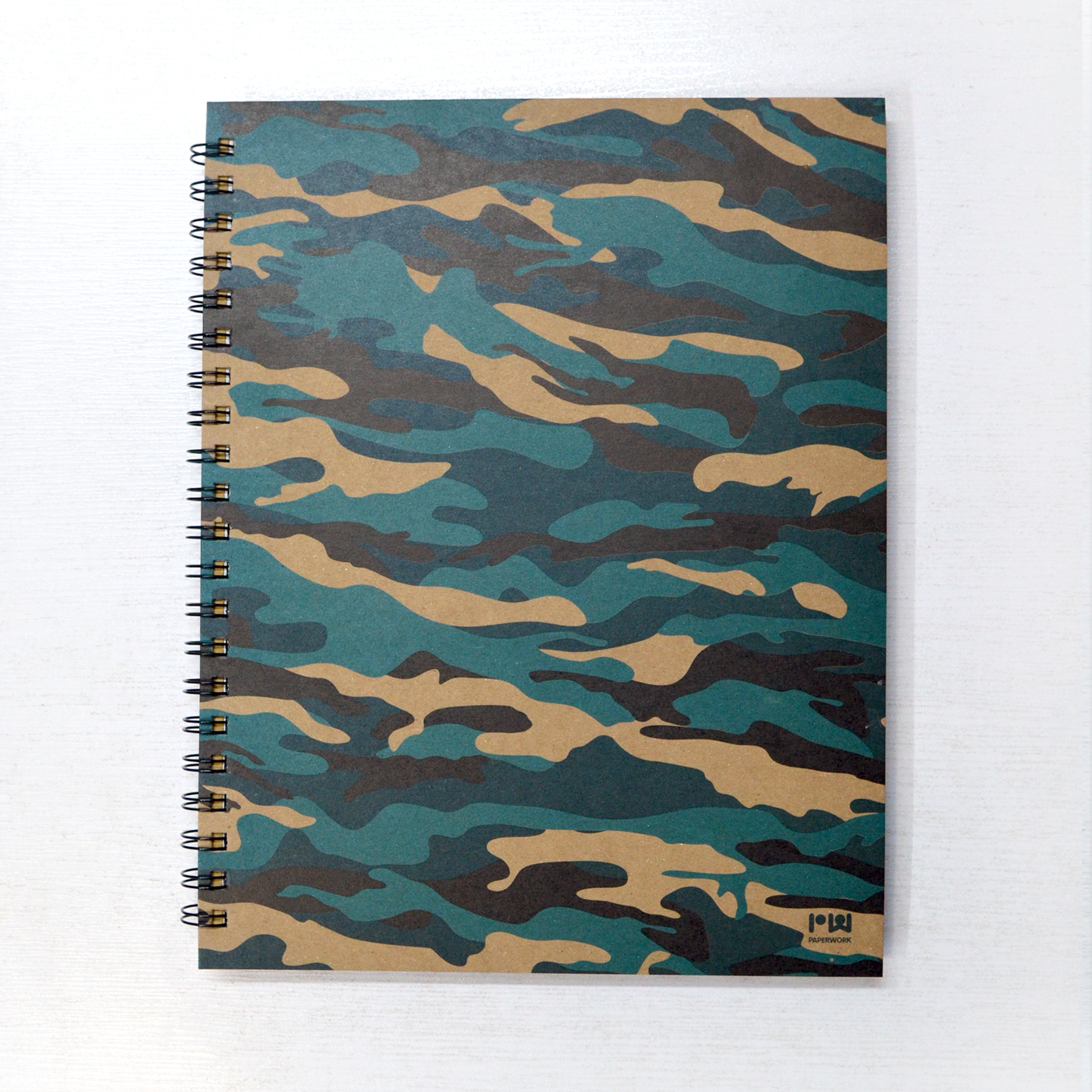 Spiral Notebook A4 - Navy Blue Camouflage - By Paperwork