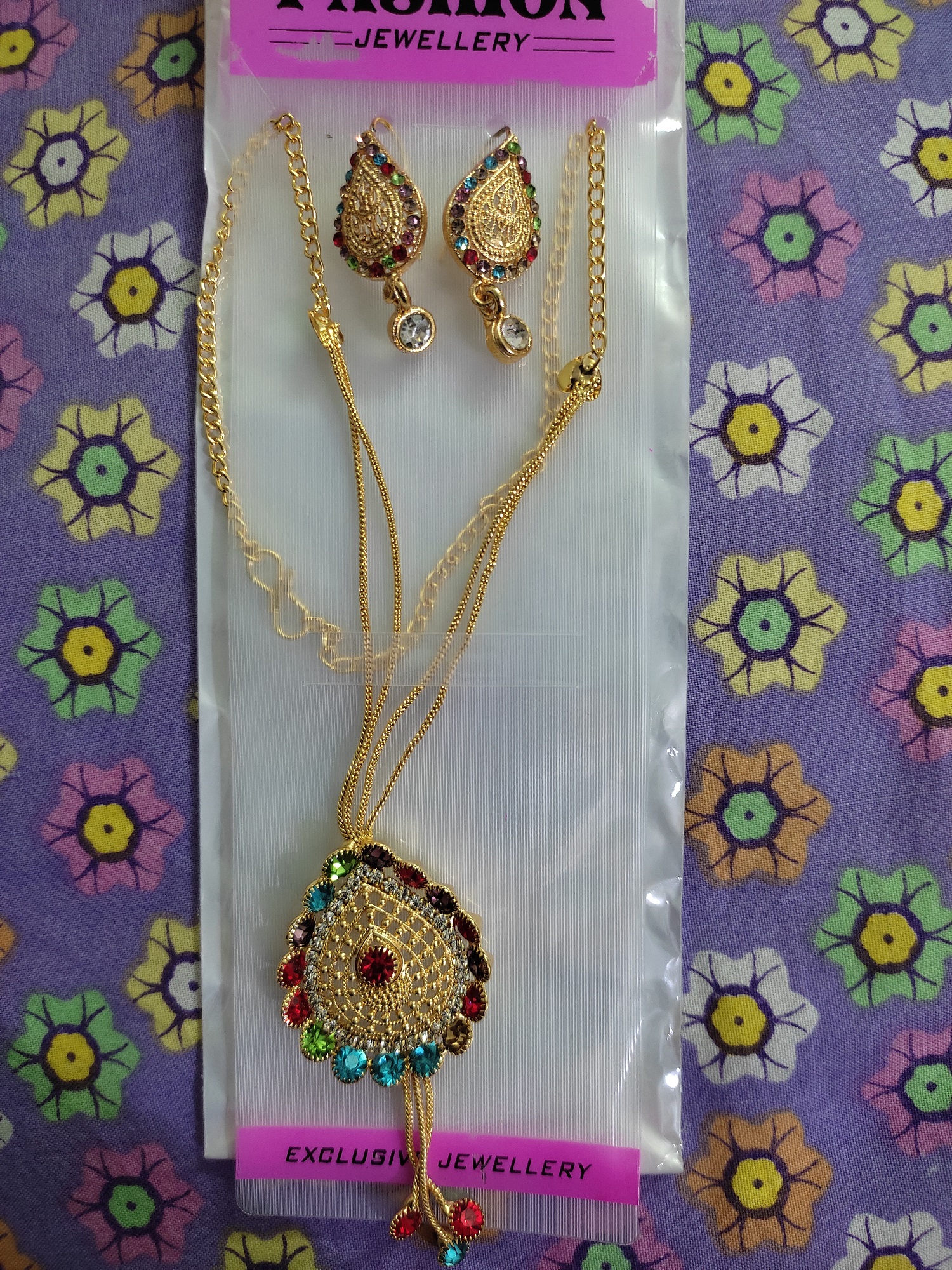 Indian Style necklace and jhumka set 