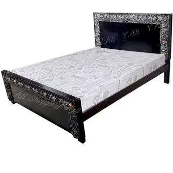 Wooden Sheet Double Bed Only High Quality Polish Without Mattress