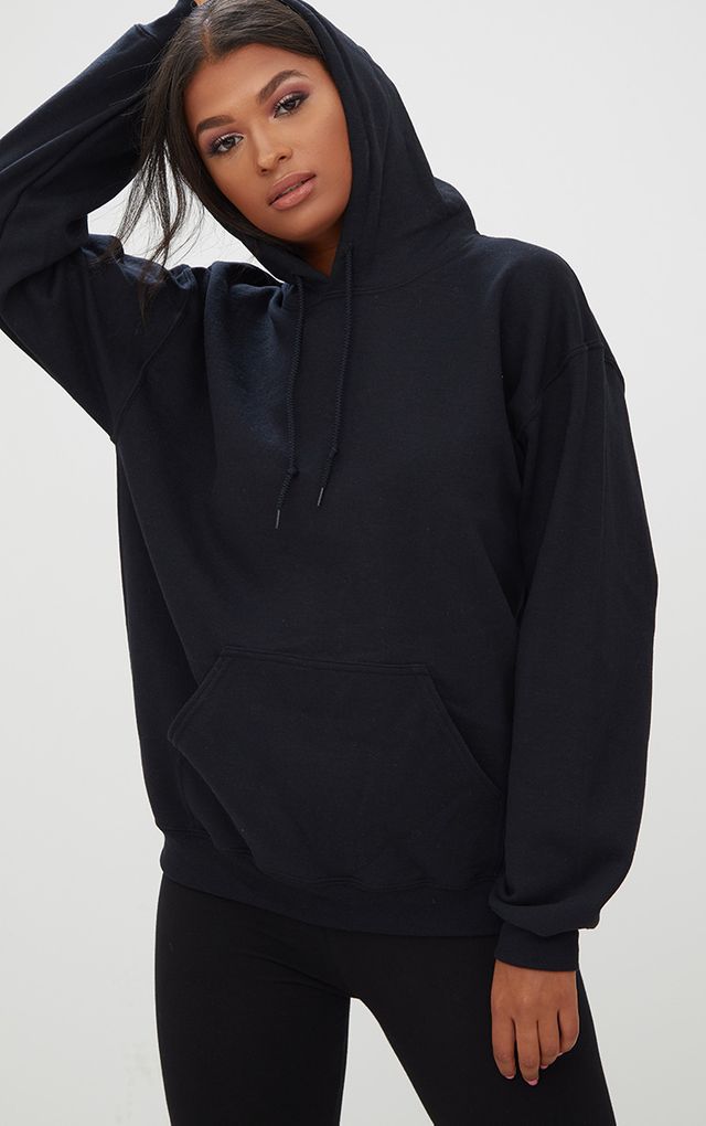 plain black hoodie women