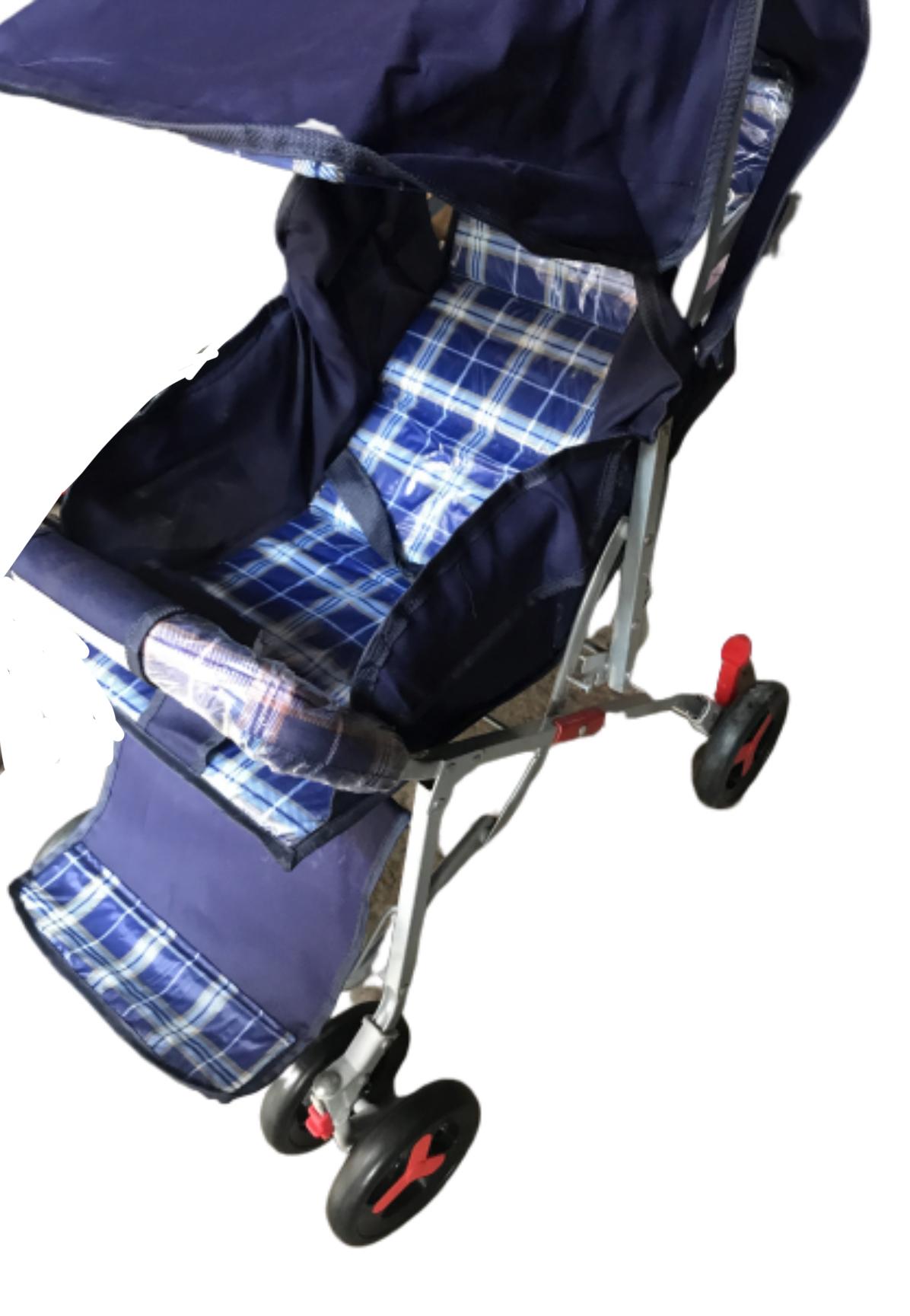 Alloy Foldable Baby Stroller Pram For Newborn  Blue color with  6 Big Tyres