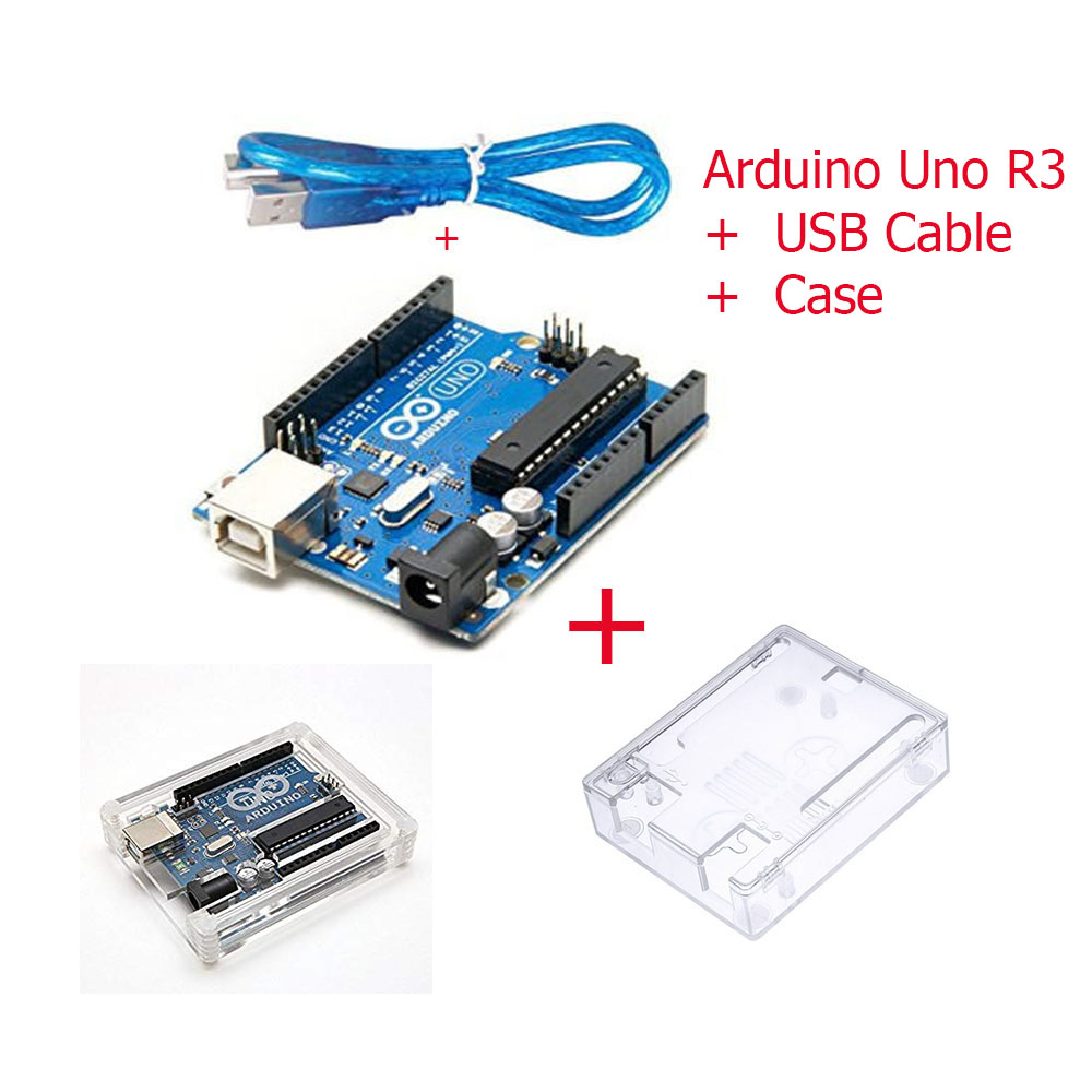 Arduino Uno R3 with Usb Cable with Case