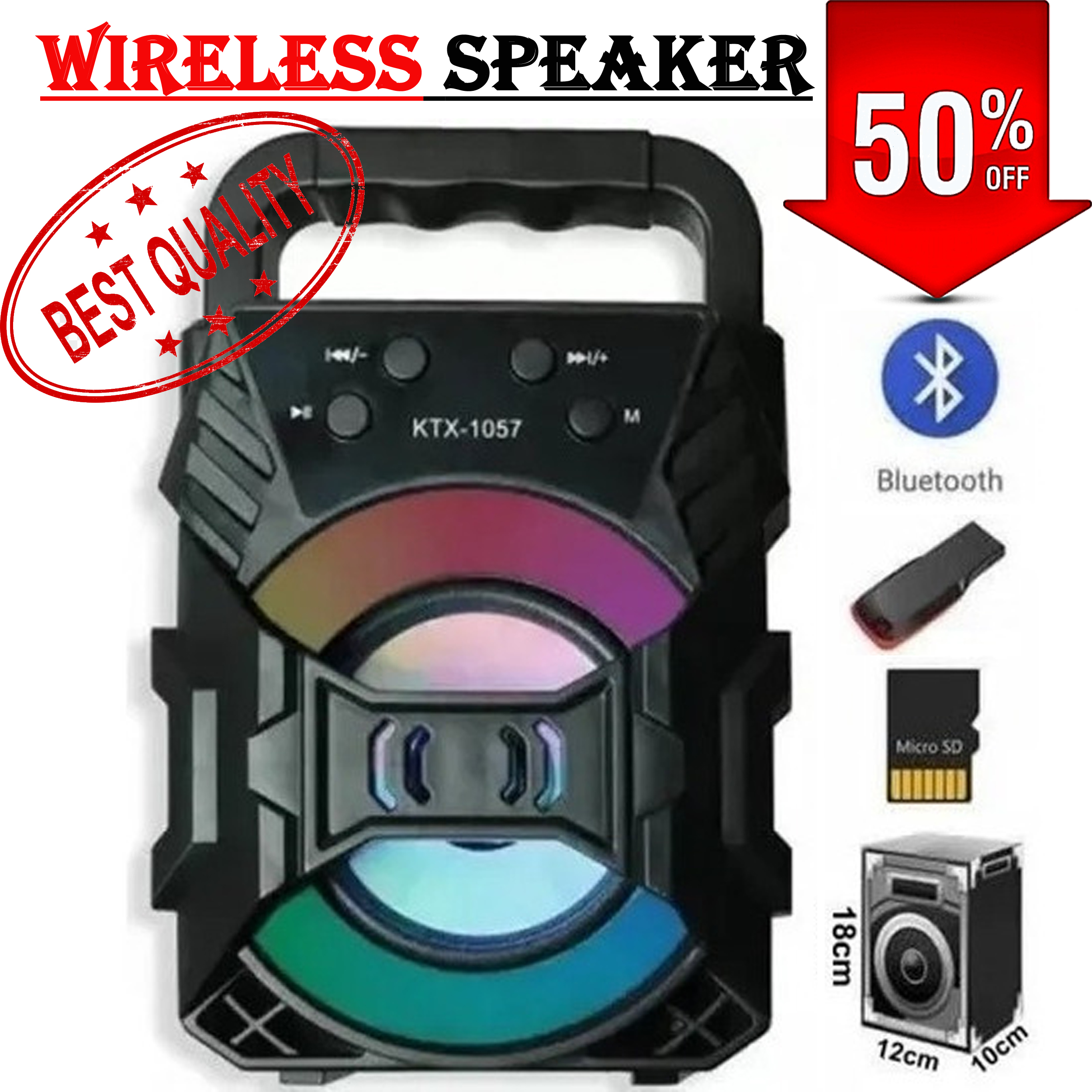Original KTS 1057 Bluetooth Wireless Speaker / Support USB - SD Card ...