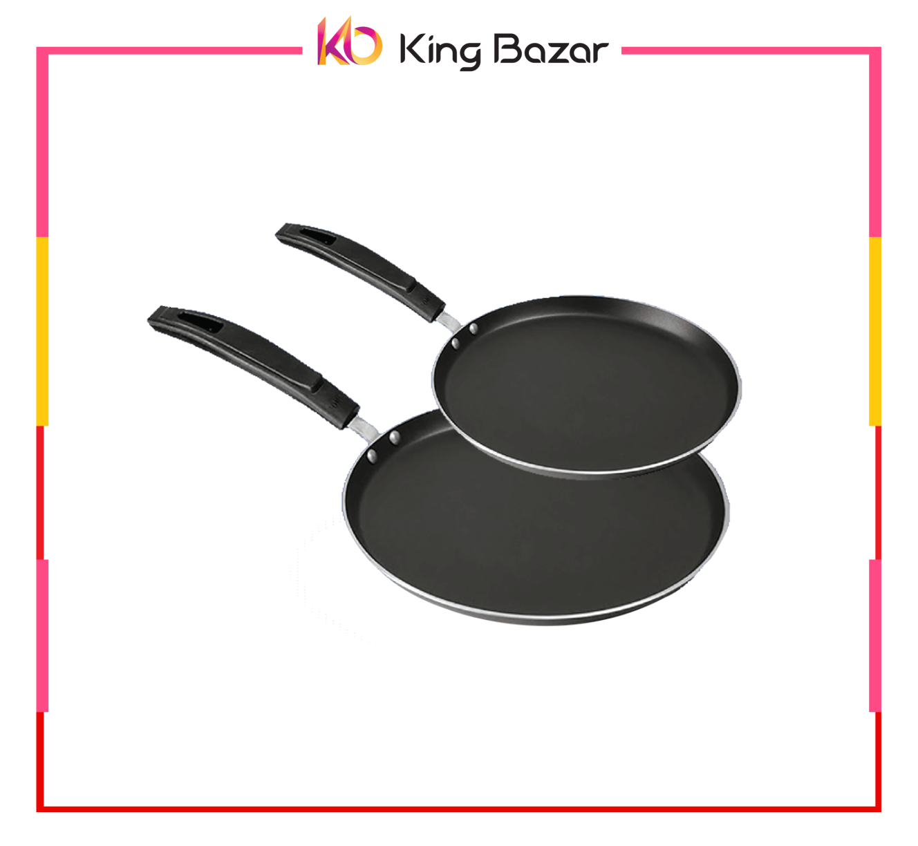 Premium Non-Stick Pizza & Roti Maker Plates (Pack of 2, 12 Inches ...