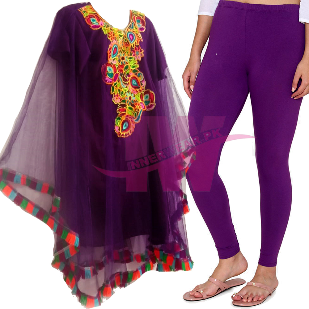 Women Ladies Girls Pure Net Kurti Kaftan Shirt Frock Top Kameez Poncho With Matching Cotton Tights Legging Special Event Eid Dress Party Wear Wedding Wear Free Size